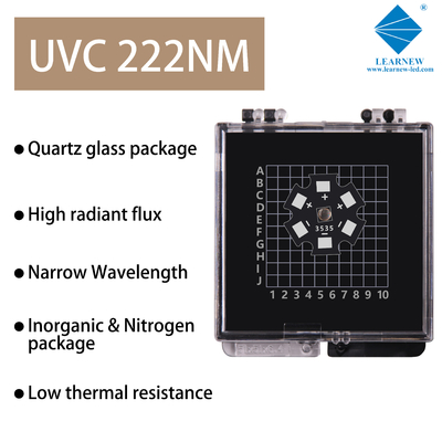 उच्च दक्षता मॉडल के साथ 222nm 4040 1W 4.0x4.0mm SMD UVC एलईडी चिप