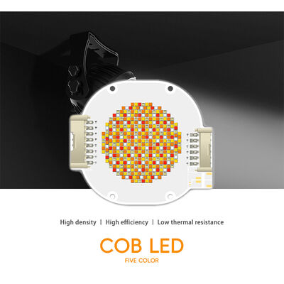 2100W उच्च शक्ति 8598 RGBCW COB LED चिप, 95 उच्च CRI और वाणिज्यिक प्रकाश व्यवस्था के लिए 80-86V इनपुट वोल्टेज के साथ
