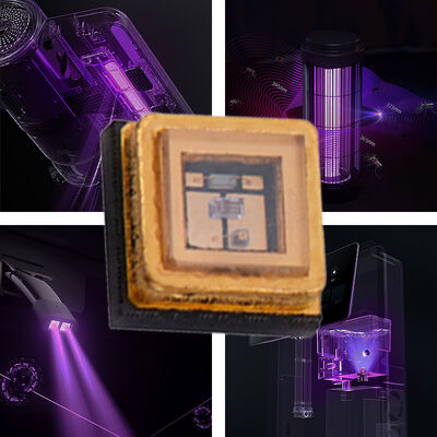 8-12mW 0.5w 3535 फार डीप यूवीसी 120 डिग्री 270-280nm यूवी अल्ट्रावायलेट यूवीसी एल ई डी डायोड मॉड्यूल