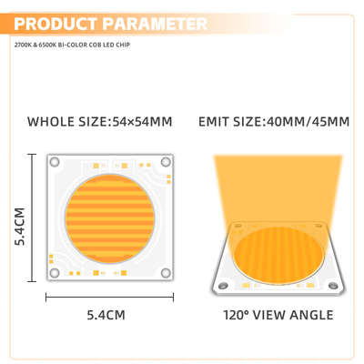 150W 150W 200W 200W COB एलईडी CHIP 5454 फोटोग्राफी प्रकाश के लिए दोहरे रंग तापमान