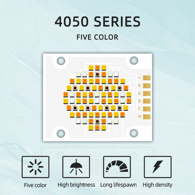 180W पांच रंग COB एलईडी चिप्स CCT 620nm/460nm/520nm/2700K /6500K उत्सर्जन आकार 32MM CRI 95