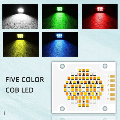 180W पांच रंग COB एलईडी चिप्स RGBCW उच्च शक्ति एलईडी चिप VF 24V EMIT आकार 32mm आउटलेट