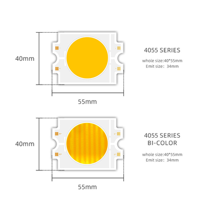 द्वि रंगीन फिल्म प्रकाश Ultra Brightness Ra95 Warm + Cool White CRI>95Ra दोहरे रंग 300W+300W COB LED चिप