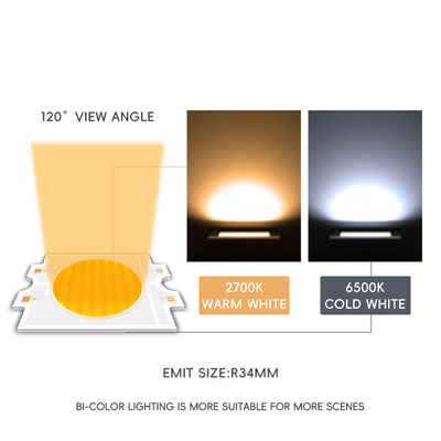द्वि रंगीन फिल्म प्रकाश Ultra Brightness Ra95 Warm + Cool White CRI>95Ra दोहरे रंग 300W+300W COB LED चिप
