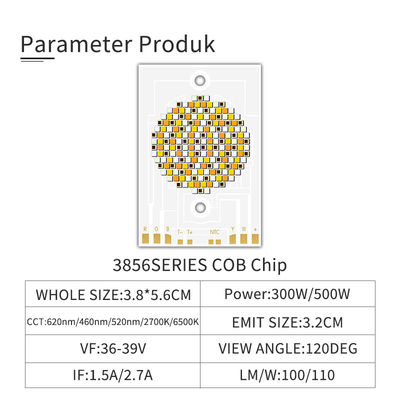 एलईडी चिप 300w 5600 k 36- 39v एलईडी डायोड 500w अनुकूलित CCT 1800K 2000K 3000K 4000K 5000K 6000K कोब एलईडी
