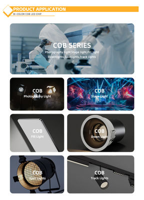 द्वि रंगीन उच्च सीआरआई सीओबी एलईडी 30W/40W/50W/80W 2in1 गर्म सफेद और ठंडा सफेद 2424 एलईडी सीओबी चिप