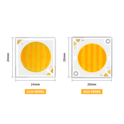 2424 श्रृंखला 40W 40W द्वि रंग LED चिप 2800K/6500K CCT 100/110 LM/W 1100MA IF 36V-38V फोटोग्राफी लाइट के लिए LED चिप