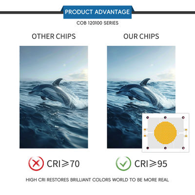 मंच और फोटोग्राफी लाइट्स के लिए 10000 कार्य घंटों, 120° देखने के कोण और Algainp सामग्री के साथ उच्च दक्षता वाला COB LED चिप