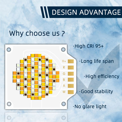 उच्च गुणवत्ता वाला RGBWW 3538 COB LED चिप, 2 साल की वारंटी के साथ, 24-26V इनपुट वोल्टेज और LED स्टेज लाइट के लिए 10000 कार्य घंटे