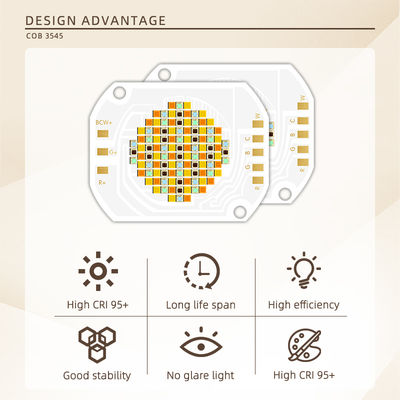 350W COB LED चिप 2700K-6500K RGBCW फुल कलर ट्यून करने योग्य, स्टेज और फोटोग्राफी लाइट्स के लिए 120° देखने के कोण के साथ