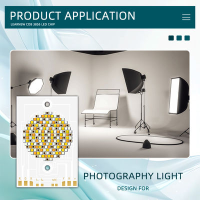 उच्च शक्ति COB LED चिप 300W 500W RGBWW 38x56mm 110LM/W 2400K-7000K वाणिज्यिक प्रकाश व्यवस्था के लिए