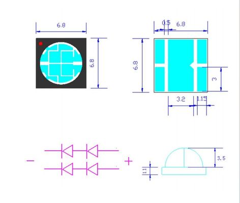 थोक यूवीए एलईडी एसएमडी6868 365nm बैंगनी प्रकाश 10W एलईडी चिप यूवी इलाज मशीन इंक प्रिंटिंग और प्लांट ग्रो लाइट यूवी इलाज के लिए