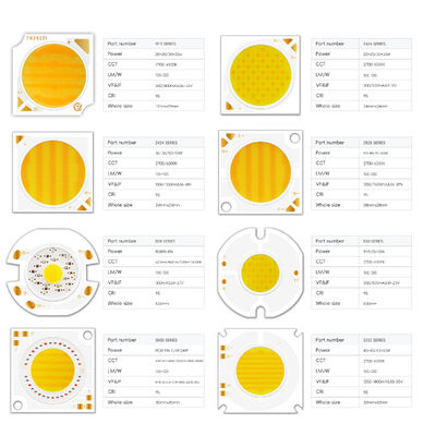 थोक उच्च प्रकाश दक्षता 300W+300W 5555 द्विरंगी उच्च शक्ति COB एलईडी चिप उच्च CRI 95 फिल्म वीडियो प्रकाश के लिए सफेद COB