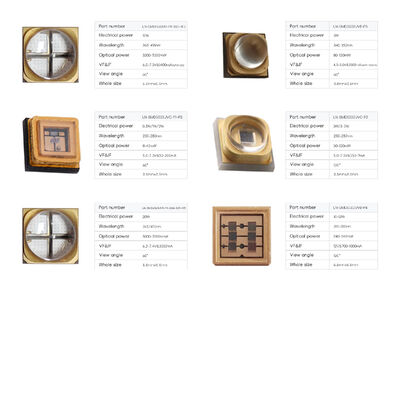 3W 365nm 3838 SMD 700mA 3V 60DEG यूवी यूवीए एलईडी डायोड फ्लेक्सो प्रिंटिंग 385nm 60DEG 395nm एलईडी चिप क्यूरिंग 810-1500mW 3D प्रिंटर