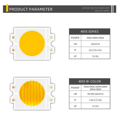 DIMMABLE 4055 COB LED चिप BICOLOR दो रंग CCT CRI95 600W 2700-6500K 40000LM डाउनलाइट्स फोटोग्राफिक लाइट्स COB चिप