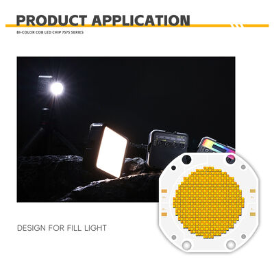 600W+600W द्विरंगी COB एलईडी चिप CCT COB 7575 सीरीज ट्यून करने योग्य COB एलईडी चिप फोटोग्राफिक लाइट्स डिममेबल व्हाइट कलर CRI95 10A